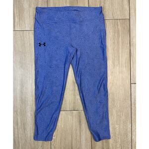 Under Armour Girls YLG Blue Printed Ankle Crop Leggings Youth Large NWT
